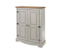 Home Source Corona 2 Door Cupboard Storage Unit Grey