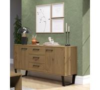 Core Products Texas Medium Sideboard With 2 Doors 3 Drawers Antique Waxed Pine, Brown