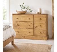 Core Products 3+3 Drawer Wide Chest, Antique Waxed, Cotswold Collection