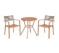 Core Products 3 Piece Round Garden Bistro Set In Terracotta, Includes Pair Of Rope Back Armchairs And Plastic Table