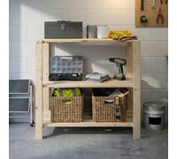 Core Products 3-Shelf Freestanding Storage Rack, Heavy-Duty with Solid Worktop, Solid Pine