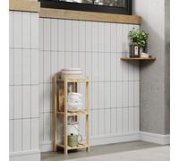 Core Products 3 Tier Square Shelves Storage Unit, Natural Sanded Pine, Clear