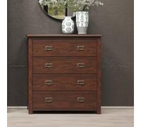 Boston 4 Drawer Chest of Drawers, Dark Brown