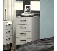 Core Products 4 Drawer Grey Waxed Narrow Chest Of Drawers, H90.3Cm X W45.0Cm X D39.5Cm