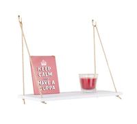 Core Products 44Cm Rope Hanging Shelf Kit - Matte White, Wall-Mounted Storage, Adjustable & Easy Installation