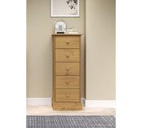 Core Products 5 Drawer Narrow Chest Of Drawers, Antique Waxed, Cotswold