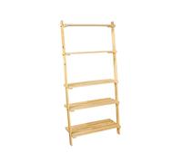 Core Products 5 Shelf Ladder Shelf Unit with Slatted Shelves, Solid Pine