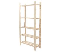 Core Products 5 Tier Wide Shelf Storage Unit, Natural Sanded Pine, Clear