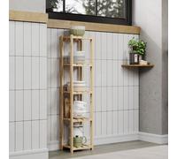 Core Products 5 Tier Square Shelves Storage Unit, Natural Sanded Pine, Clear