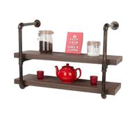 Core Products, Loft Home Studio Double Wall Shelf With Pipe Design Bracket