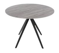 Core Products Aspen Round Dining Table - Grey Oak Effect Top With Black Legs, Grey