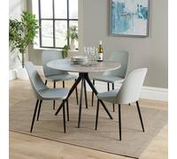 Core Products Aspen Grey Oak Effect Round Dining Table with 4 Duo Chairs - Set Core Products Grey