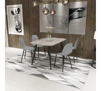 Core Products Aspen Grey-Oak Effect Rectangular Dining Table & Four Curve Chairs Set in Grey Core Products Grey
