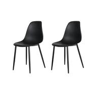 Core Products Pair of Aspen Curve Modern Dining Chairs - Black