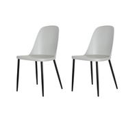 Core Products Aspen Duo Chair Light Grey Plastic Seat with Black Metal Legs Pair