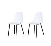 Core Products Pair of Aspen Curve Modern Dining Chairs - White