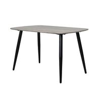 Core Products Aspen Rectangular Dining Table Grey Oak Effect with Black Tapered Legs, Grey