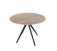 Core Products Aspen Round Dining Table - Grey Oak Effect Top With Black Legs, Grey