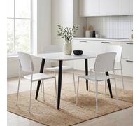 Core Products Aspen White 120Cm Rectangular Table And 4 Academy White Moulded Plastic Chairs