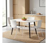 Core Products Aspen White 120Cm Rectangular Table And 4 Bali White Moulded Plastic Chairs