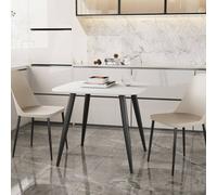 Core Products Aspen White Square Table & 2 Calico Duo Dining Set, White