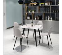Core Products Aspen White 80cm Square Dining Table with 4 Plastic Curve Chairs - Set in Beige Core Products Beige