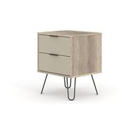 Core Products Augusta 2 Drawer Bedside Cabinet - Driftwood, Grey, White(Driftwood)