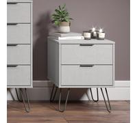 Core Products Augusta 2 Drawer Bedside Cabinet Driftwood - H57cm x W45cm x D39.5 in Grey Core Products Grey