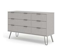 Core Products Augusta 3+3 Drawer Wide Chest Of Drawers Grey, Grey