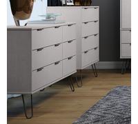 Austin Grey 3+3 Wide Chest of Drawers