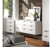 Austin White 3+3 Wide Chest of Drawers