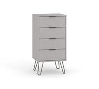 Augusta 4 Drawer Narrow Chest Core Products Grey One Size