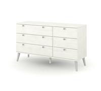 Core Products Augusta Curve 3 Plus 3 Drawer Wide Chest of Drawers - White - Wilko