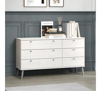 Augusta Curve Three Plus Three Drawer Wide Chest - White, white