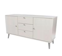 Core Products Augusta Curve 2 Doors 3 Drawers Medium Sideboard, White