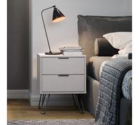 Core Augusta Grey 2 Drawer Bedside Cabinet