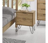 Augusta 2 Drawer Bedside Cabinet - Antique waxed pine