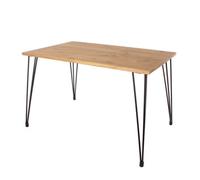 Augusta Pine Rectangular Dining Table With Black Metal Legs Core Products Light Brown One Size
