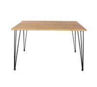 Core Products Augusta Rectangle 118Cm Dining Table With Black Metal Legs, Brown