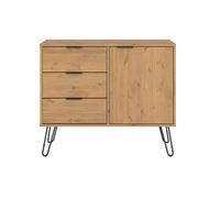 Augusta Small Sideboard with 1 Door and 3 Drawers, Pine