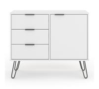 Core Products Augusta White Small Sideboard with 1 Door, 3 Drawers