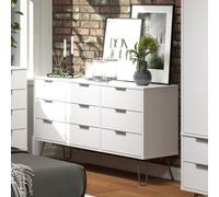 Austin White 3+3 Wide Chest of Drawers