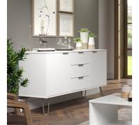 Augusta Medium Sideboard with 2 Doors and 3 Drawers White, white
