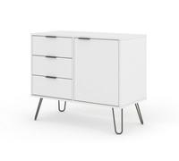 Core Products Augusta White Small Sideboard with 1 Door, 3 Drawers