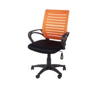 Core Products Black And Orange Mesh Back Home Office Fabric Chair With Arms, Swivel Chair