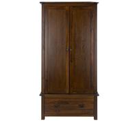 Core Products Tilsbury 2 Door 1 Drawer Wardrobe, Brown