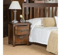 Core Boston Elegant Dark Pine 2 Drawer Petite Bedside Cabinet