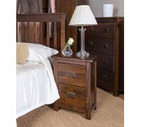 Core Products Boston 2 Drawer Petite Bedside Cabinet, Rich Dark Brown Lacquer Finish H53.0Cm X W36.0Cm X D32.0Cm