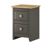 Core Products Capri 2 Drawer Petite Bedside Cabinet Carbon Grey, Grey