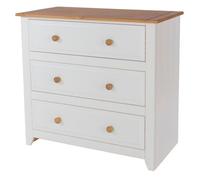 Chest of Drawers White Solid Pine Top Farmhouse Bedroom Clothing Storage